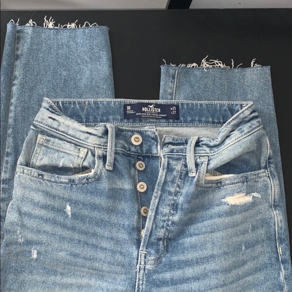 Hollister, high rise, straight leg jeans